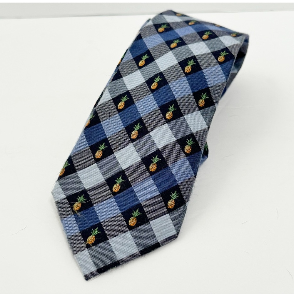 Tommy Bahama plaid silk blend pineapple tie